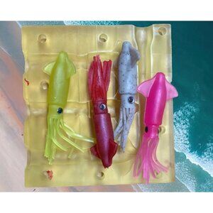 SOFT PLASTIC SQUID INJECTION MOLD 3.5" FISHING SWIM BAIT LURE MOULD PLASTISOL